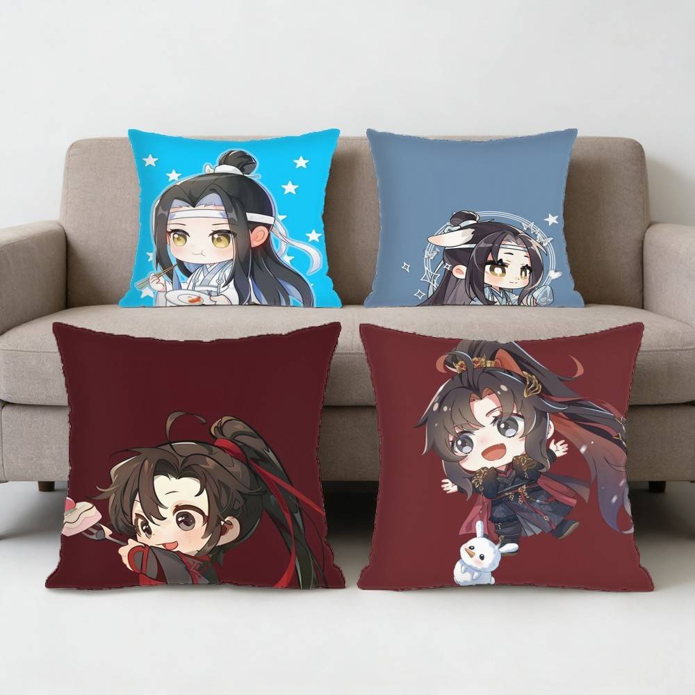 Grandmaster of DDemonic CCultivation PillowCase Antidustmite Pillowcase Invisible Zipper Silky Short Plush Sofa Cushion Cover