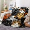 Kitty Print Flannel Blanket, High Quality Comfortable for All Seasons, Home Decor, Warmth and Comfort, Perfect for Christmas Gifts
