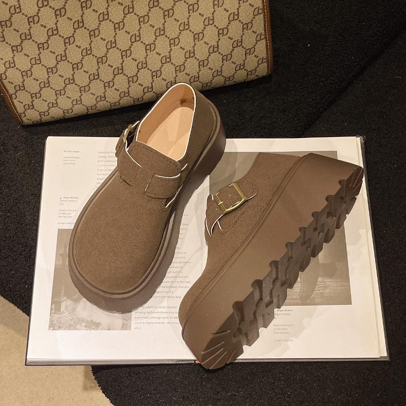Small Thick Soles Increase Height In Spring and Autumn, New One-pedal Lazy Retro Loafers