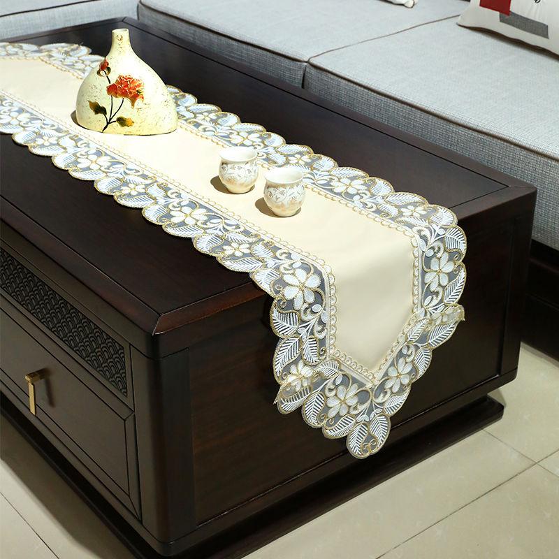 Waterproof Chinese Oil-proof Table Flag PU Coffee Table Tablecloth Tea Flag Long Light Luxury TV Cabinet