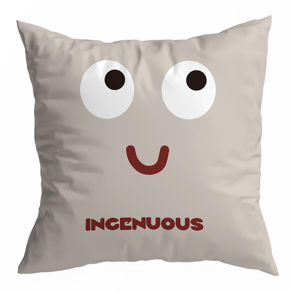 

Cartoon Emoticon Package Peach Leather Velvet Double-sided Printed Pillowcase Cute Children s Room Sofa Bedside Pillow Cushion Cover 45 * 45Cm