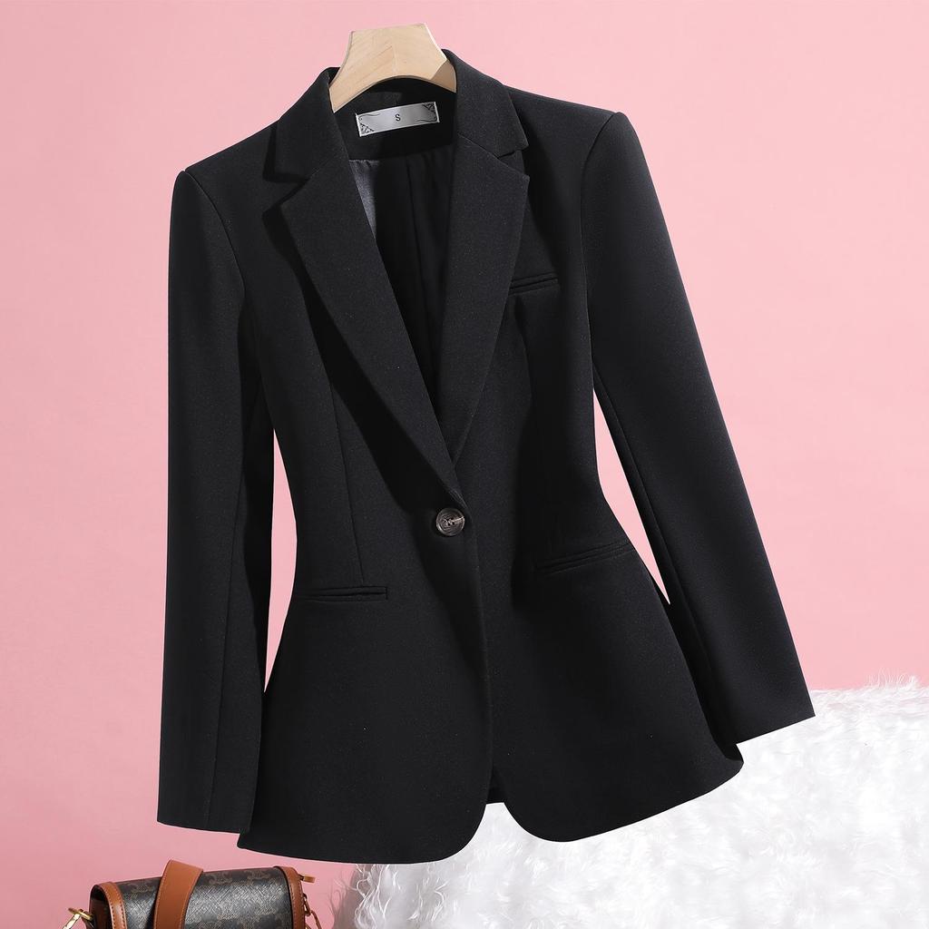 2025 Women's Slim Fit Pink Blazer: Fashionable, Age-Reducing One-Button Professional Suit for Autumn