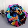 1pc Colorful Dachshund Artwork Umbrella with Plastic Handle,Suitable for All Seasons Home Travel Outdoor UmbrellaDD301