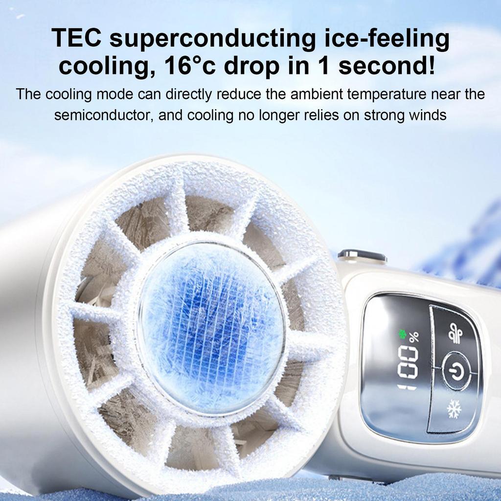 Portable Handheld Fan Personal Air Cooler LED Display Lightweight Foldable Cooling Device With Adjustable Speeds For Hot Weather