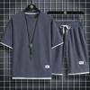 Men's Hong Kong Style Loose Two-Piece Waffle Sports Suit