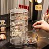 5 Tier Jewelry Organizer, Rotatable Hair Ribbon Box Earring Holder Organizer, Transparent Hair Accessories Storage Tray with Lid
