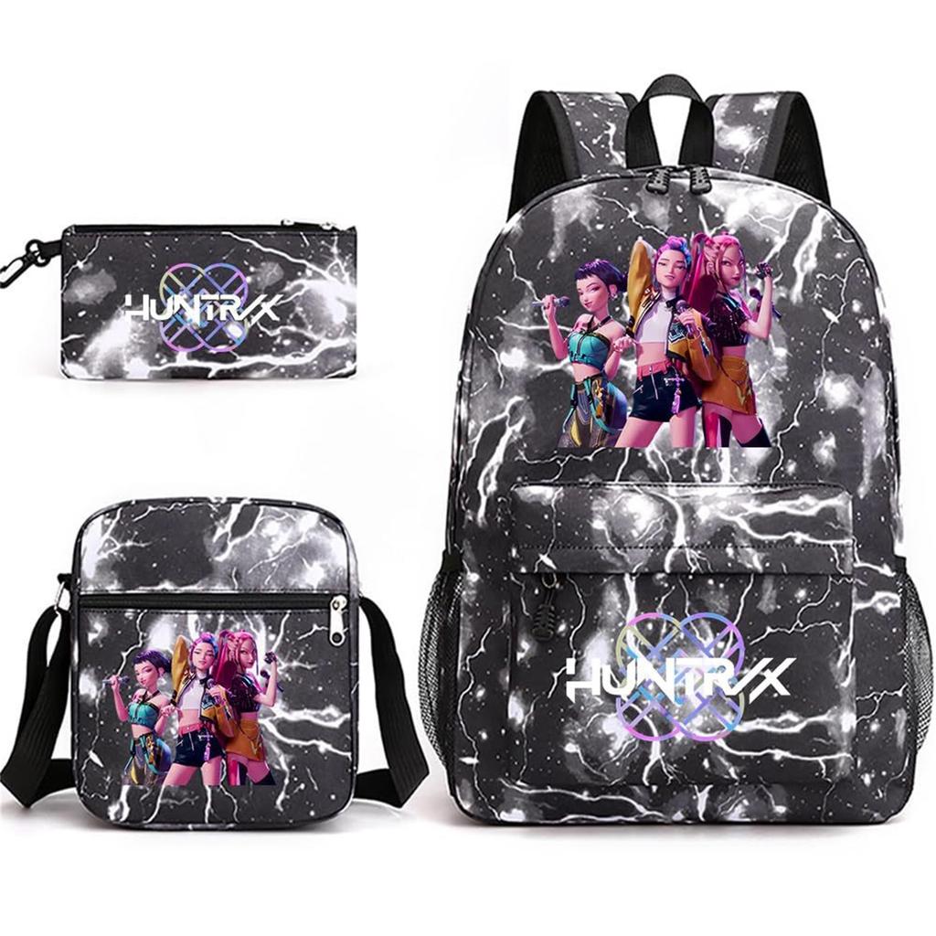 Girls Backpack College Style Large Capacity Lightweight Travel Backpack  Bag Three-Piece Set