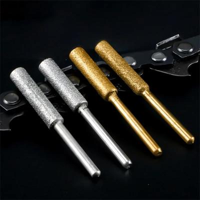 Golden Diamond-plated Cylindrical Rebar, 4/4.8/5.5mm Chainsaw Sharpener, Stone Lime, Chain Saw, Sharpening, Carving, Grinding