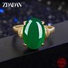 925 Sterling Silver Jade Finger Rings for Women Fashion Party Jewelry