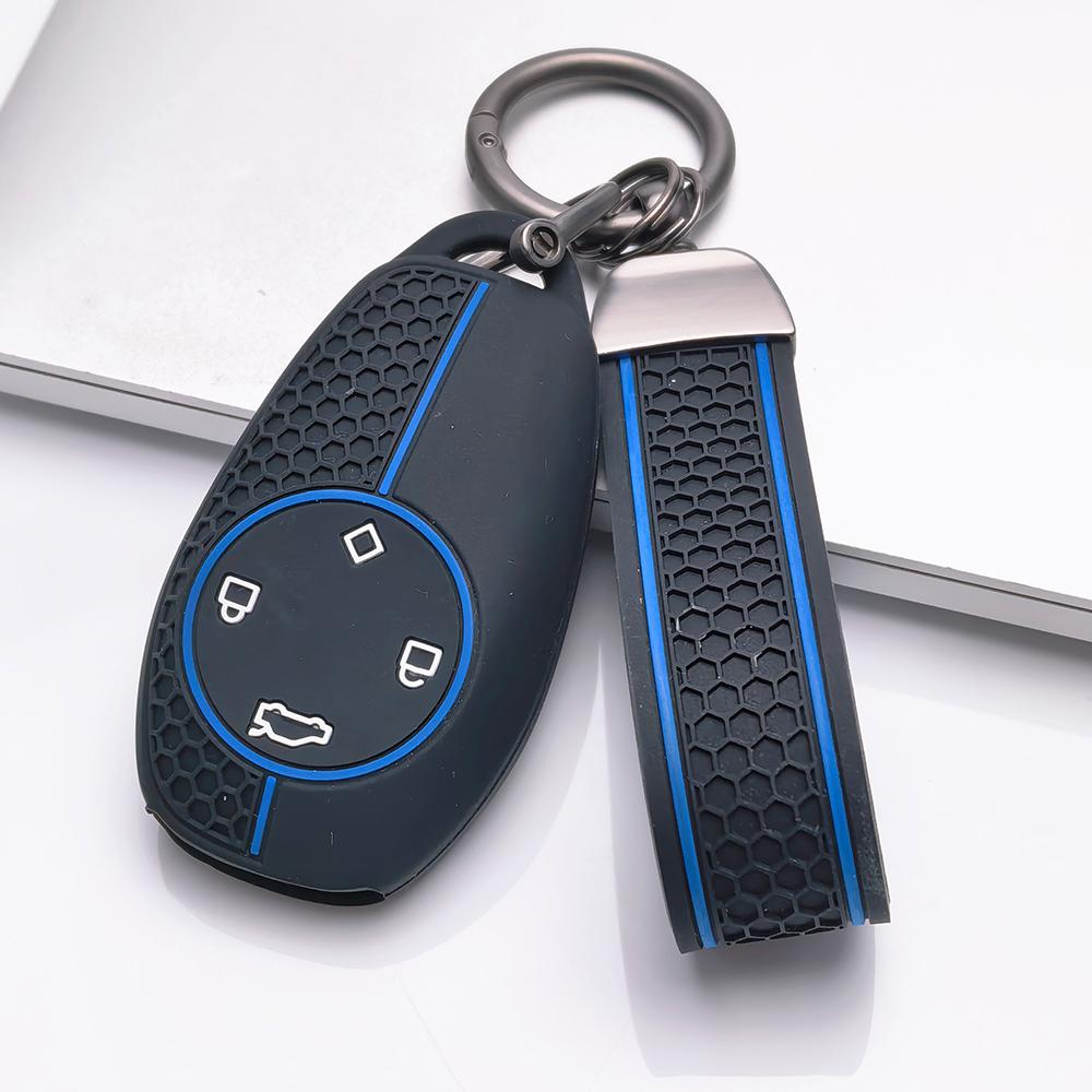 Key Fob Cover for Leapmotor T03 S01 C11 C01 with Keychain Anti-Scratch Shockproof Protective Shell Holder with Honeycomb Texture Shockproof Structure