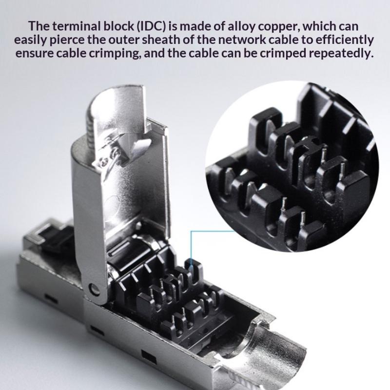 Toolless Connector Design Shielded Ethernet Plug for Easiest 22~26AWG Network Setup