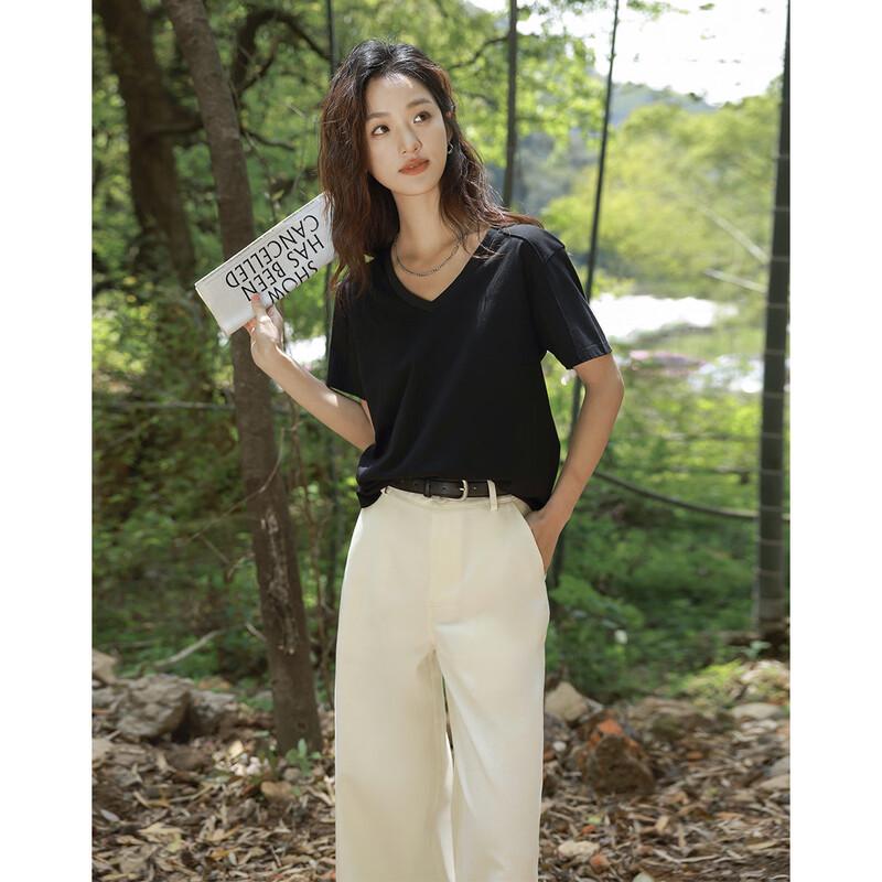 Demana Women s Basic V-Neck Short Sleeve T-Shirt M