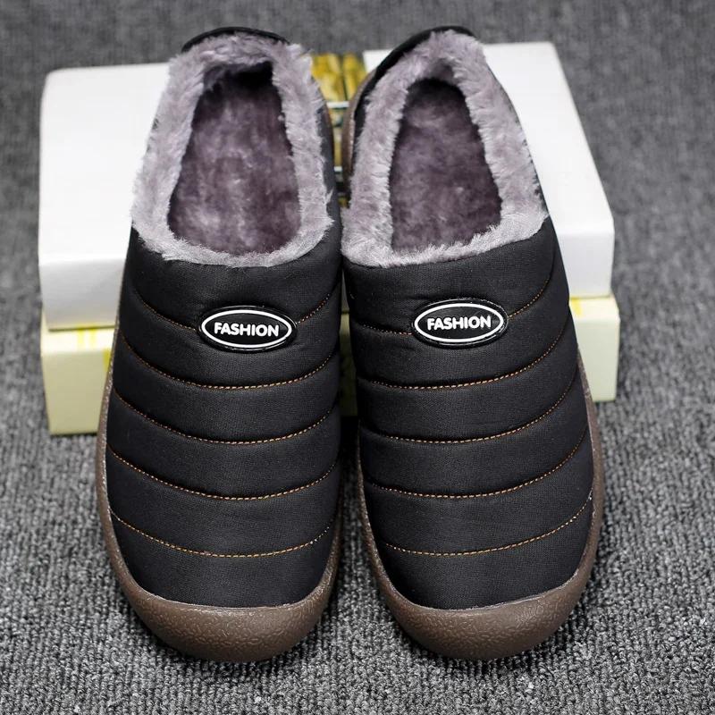 Men's Winter Warm Cotton Mop with Soft Sole and Thick Cotton Winter Boots, Indoor and Outdoor Couple's New 2025 Casual Shoes
