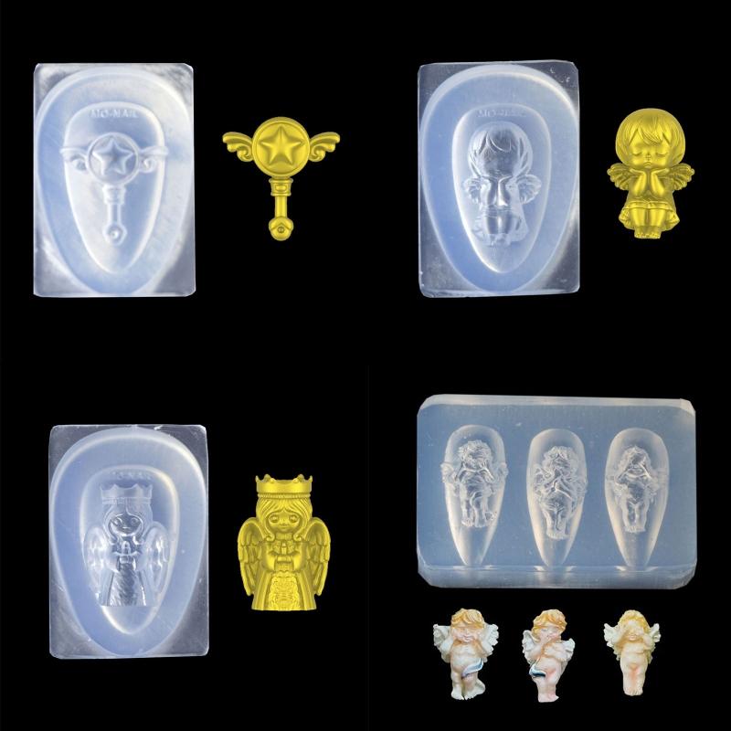 Angel Cupid Magic Wand Silicone Mold Nail Art Carving Mold Suitable for Diy Nail Art Decoration Supplies Nail Tool