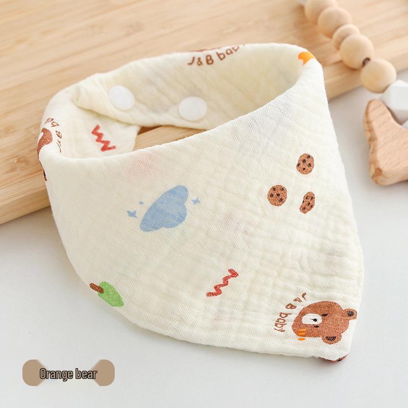 Gekräuselte Baumwollgaze Dreieck Baby Lätzchen & Spucktuch