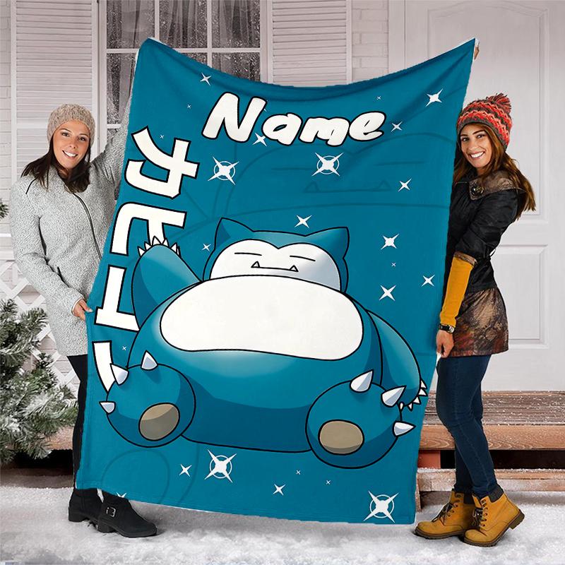 Personalized Custom Name Blanket - Pokémon Print Design,Blanket for Sofa,Bed,Travel,Camping - Soft and Warm, Great Gift
