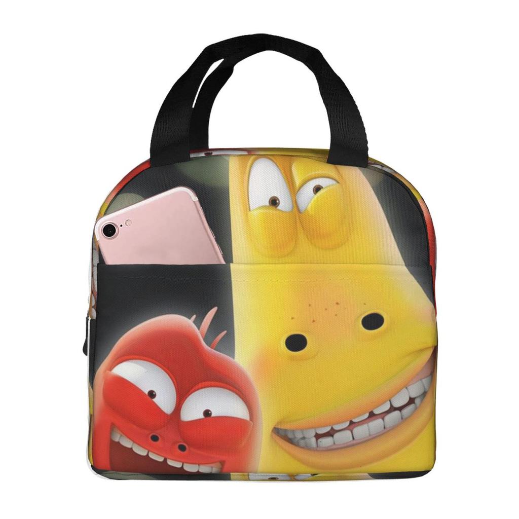 Larva Yellow Red Funny Anime Insulated Lunch Bag for Women Kids Portable Food Boxes Thermal Lunch Box Tote