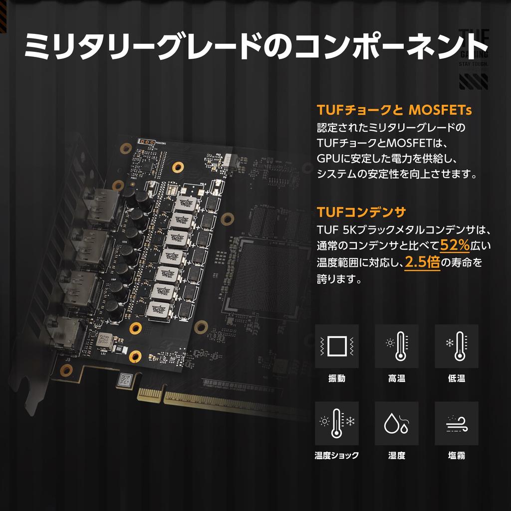 ASUS NVIDIA GeForce RTX 5060 Ti Video Card PCI Express GDDR7 OC Japanese 5.0 Edition/TUF-RTX5060TI-O8G-GAMING (Authorized Distributor)