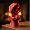 Home Window Display 3D Printed Grim Reaper Figurine Holding Pumpkin, Blank DIY Miniature Scene Ornaments Paintable Halloween Statue, Cute Desktop