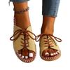 Lace-up Slippers Large-sized Women's Shoes Beach Sandals Slippers