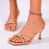 Fashion 2025 New Sandals Women's Fashionable and Versatile Shoes Summer High Heels Stiletto Elegant Party Fashion Sexy Designer