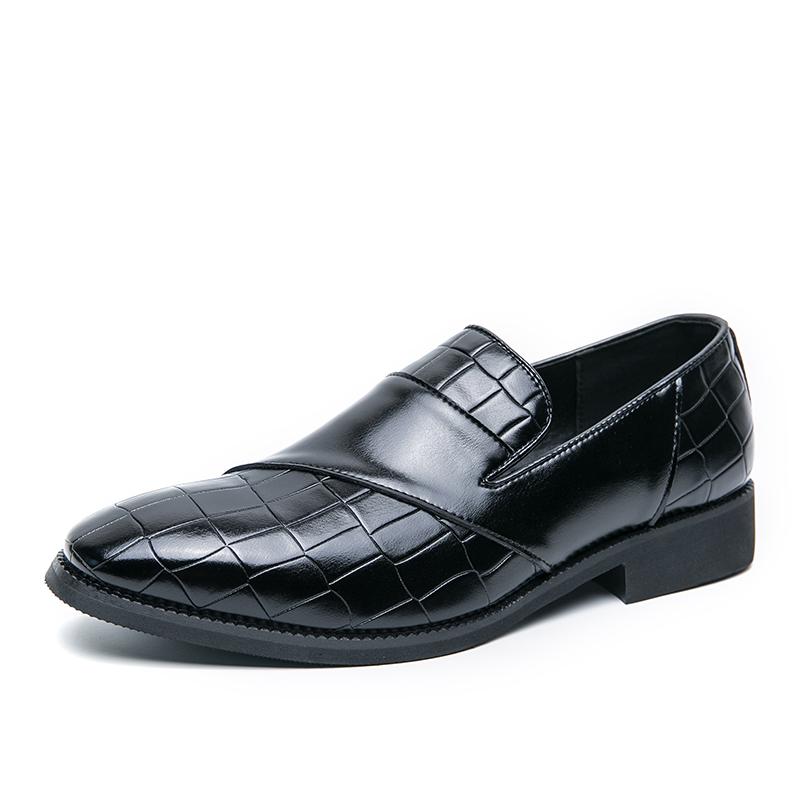 

Мужская офисная деловая повседневная обувь Мужские кожаные туфли без застежек Модные мужские легкие мокасины Универсальные удобные мужские туфли на плоской подошве 46 чёрный
