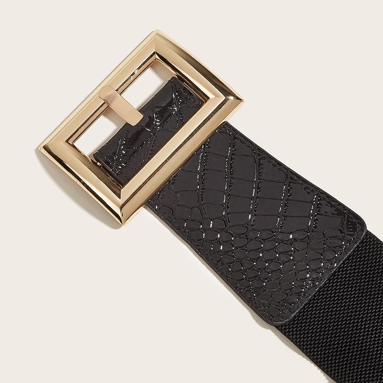 Vent Ceinture Large pour Dames Rétro Élastique Joint de Taille de Robe Décoration de Taille