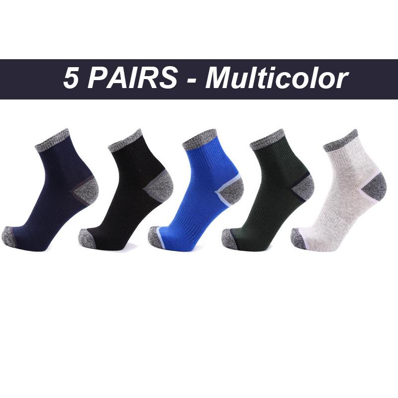 Chaussettes de sport en coton à séchage rapide pour hommes, 5 paires, chaussettes de sport, respirantes, thermiques, de Trekking, nouvelle collection automne hiver, EU38-45