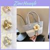 Stylish Large Capacity Woven Bucket Bag With Floral Design In Gray Khaki And Pink