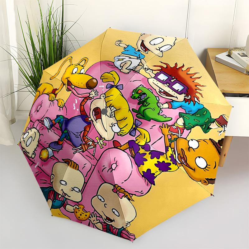 Мультфильм Rugrats Автоматическое Открытие и Закрытие, 8 ребер Жесткости Портативный Зонт, Подходит для Мужчин и Женщин в Любое Время Года Идеальный Подарок д