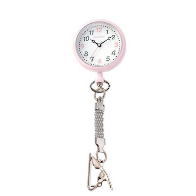 Krankenschwester-Uhr Hapipla leuchtend für Kinderzimmer, umgedrehtes Zifferblatt, Medizinische Pflege-Uhr, In verschiedenen Farben erhältlich, Blassrosa, 1272268A