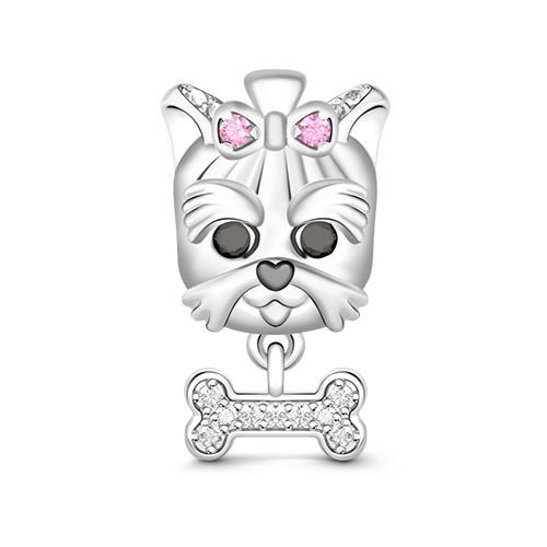 

New Pet cat dogs panda Charms Pendant 925 Silver Beads Fit Bracelet Necklace Keychain Woman Jewelry Gifts