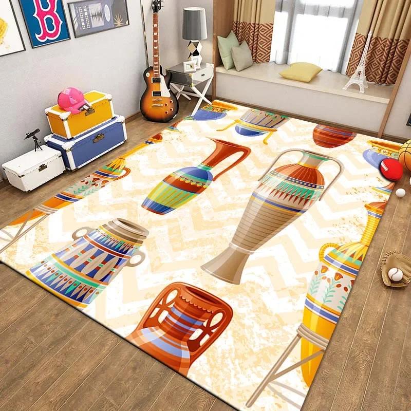 Ägyptische Pharaonische Malerei Teppiche für Schlafzimmer Heimdeko Altes Ägypten Gott Katze Anubis Teppich Fußmatten für Wohnzimmer Rutschfest