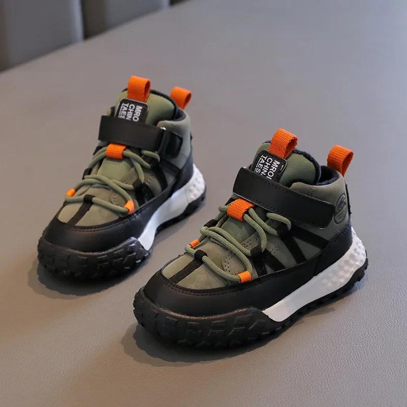 

Sports Winter Children s Sneakers Boys Tennis Shoe for Girls Sneaker Kids Shoes Running Shoes Velvet Shoes Child Sneaker G10101 27 чорний