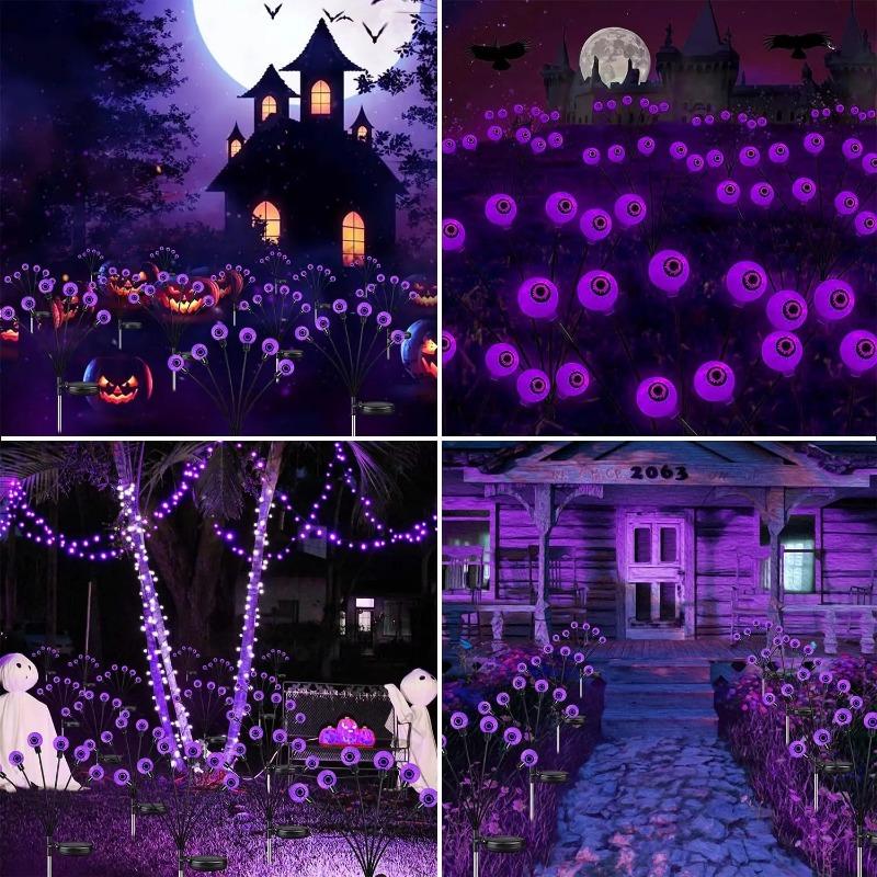 Solarbetriebene Halloween-Augapfel-Lichter zur Halloween-Dekoration, Außenaufstellung, Horror-Augäpfel für Hof, Garten und Teamdekoration