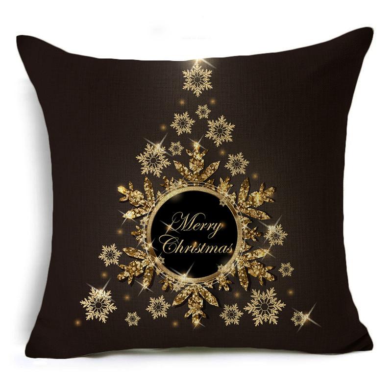 Creative Black and White Christmas Theme Pillowcase Holiday Gift Sofa Decorative Cushion Cover 40*40cm/45*45cm/50*50cm