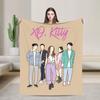 TV XO Kitty Kim Min Ho Plush Blanket Children  Flannel Throw Blanket For Living Room Warm Soft Custom DIY Quality Bedspread Gift