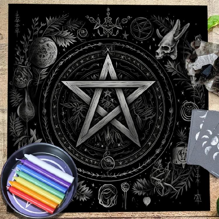 Moon Flower Star Astrology Tablecloth Tarots Divinations Tablecloth Altars Cloth Divinations Board Game Accessories