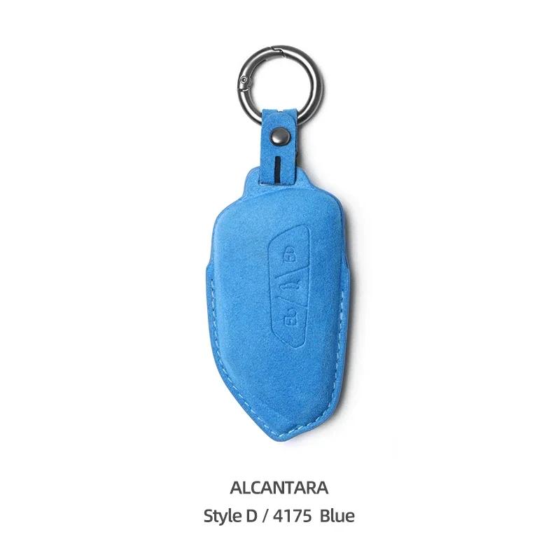 For Volkswagen VW Polo Tiguan Golf Jetta Beetle Eos Scirocco Up Transporter Sharan Made of Alcantara Wrap Car Key Case Cover