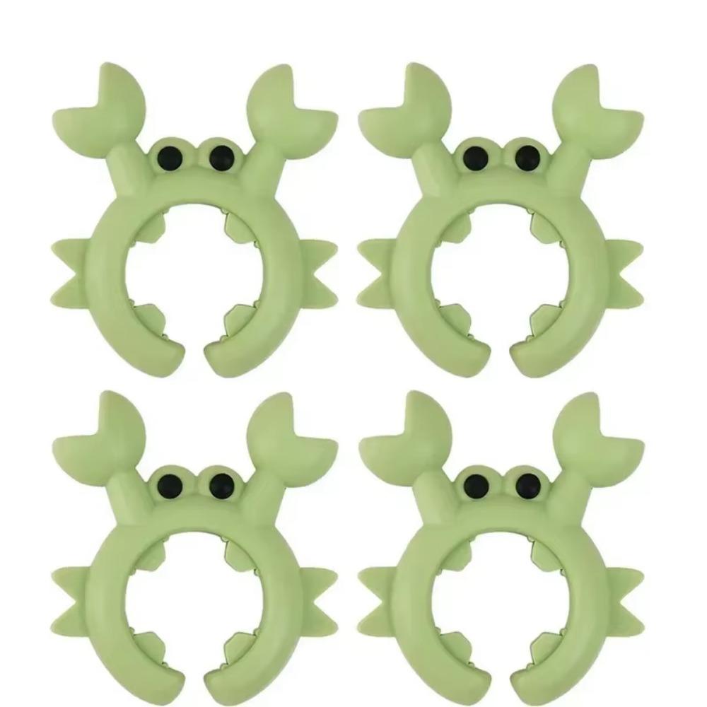 

4Pcs Anti Scalding Small Crab Spatula Holder Anti-Overflow Cooking Spoon Rests Kitchen Tool зелёный