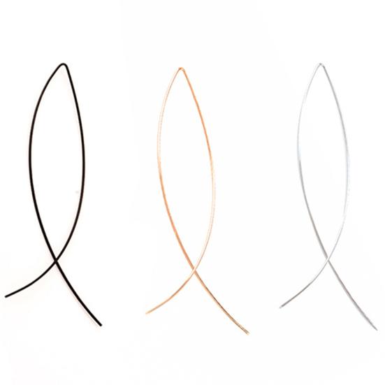 1 Pair Fish Shape Elegant Solid Color All-match Dangler Earring
