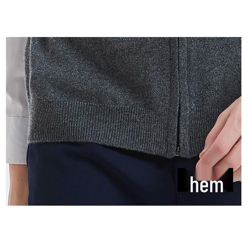 Hengyuanxiang Men's Pure Wool Stand-Collar Zipper Vest