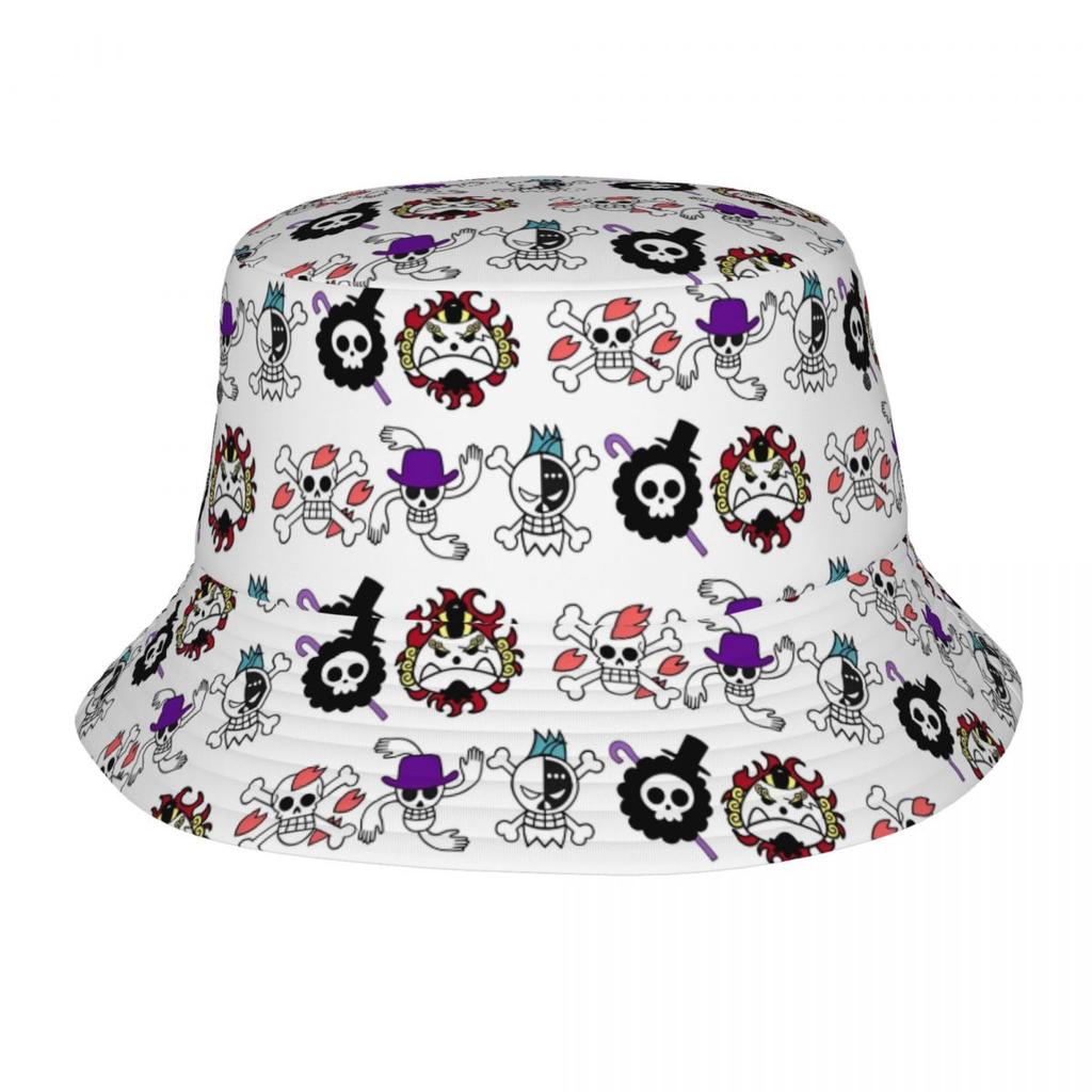 Japonia Anime Zoro Luffy Czapki Bucket Hat z Czaszką dla Kobiet Mężczyzn Letnia Jednoczęściowa Kapelusz Floppy Unikalna na Sporty na Świeżym Powietrzu Kapelusz Wędkarski Ispoti