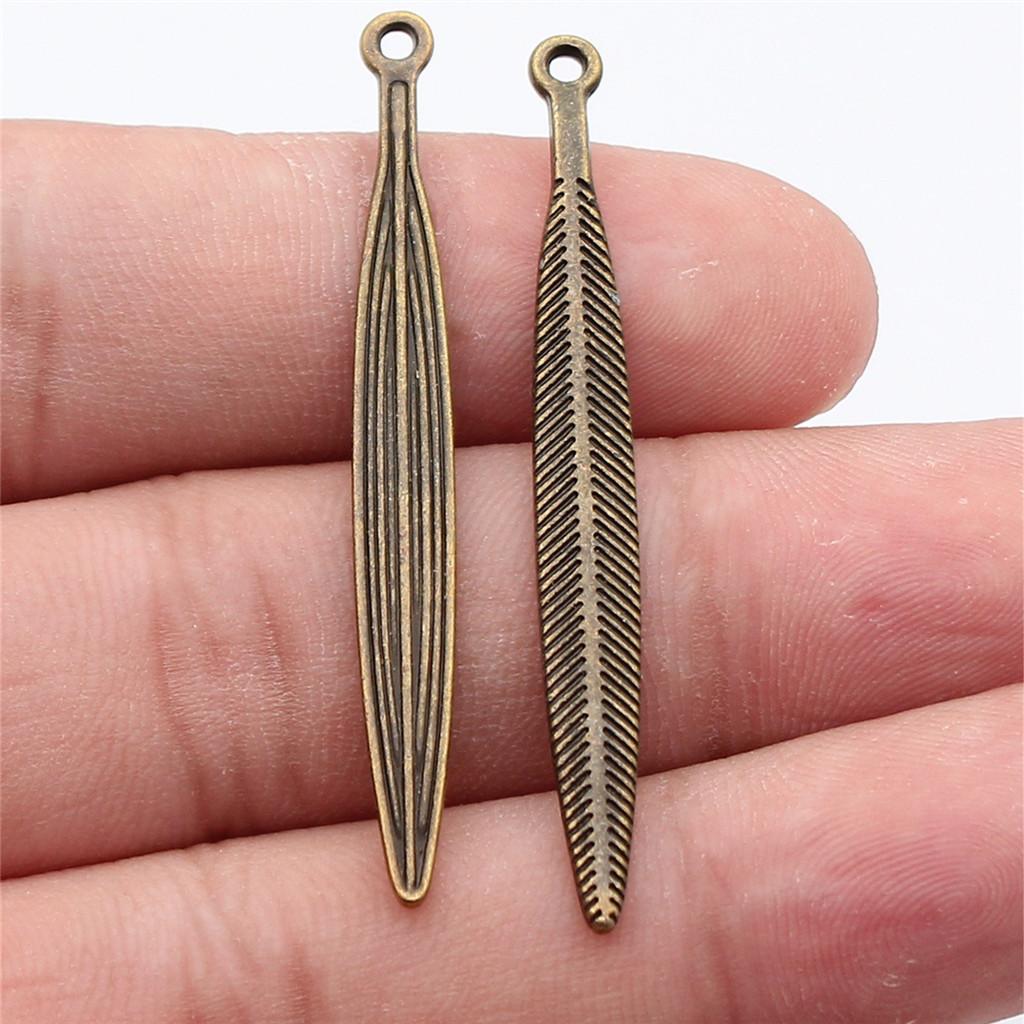 Feathers Leaf Nature Charm Antique Bronze Zinc Alloy Jewelry Making Supplies Bracelet Making Style Pendants