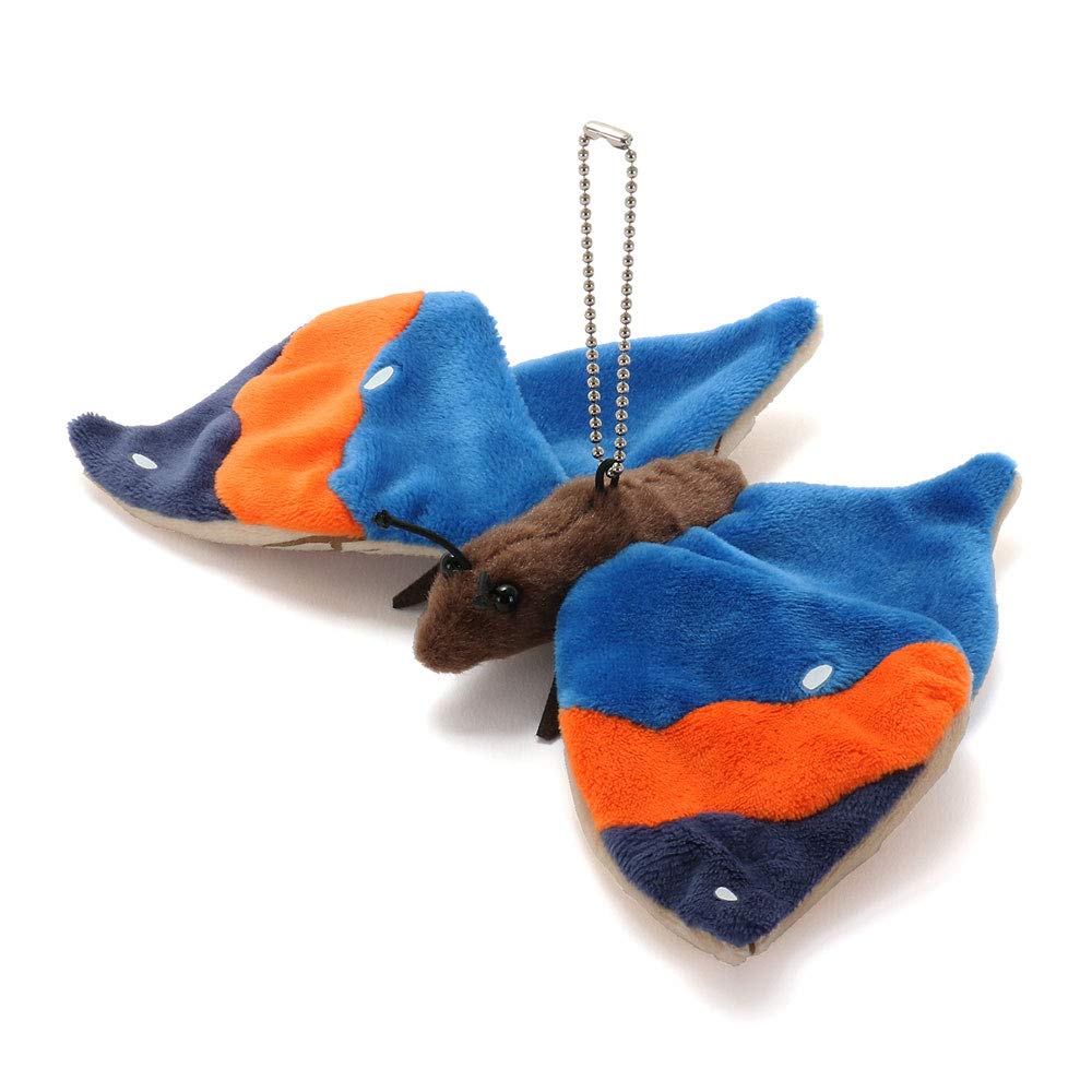 [COLORATA] Colorata Plush Mascot Leaf Butterfly (Yanbaru Creaturewith Chain) Realistic Butterfly Keychain Doll Gift (Twice Tested)  Christmas Present