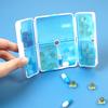 Pill Box 7 Grids Portable Double Layer Mini Medicine Box Sealed Moisture Proof One Key To Open The Cover