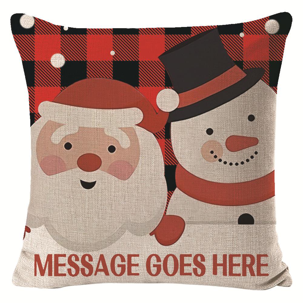 New Snowman Pillow Cover Christmas Print Decorative Cushion Cover Bedside Sofa Linen Pillow
