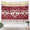 Merry Christmas Tapestry  Reindeer Wall Hanging Blanket Damask Pattern Wall Art For Living Room Bedroom Decoration Snowflake