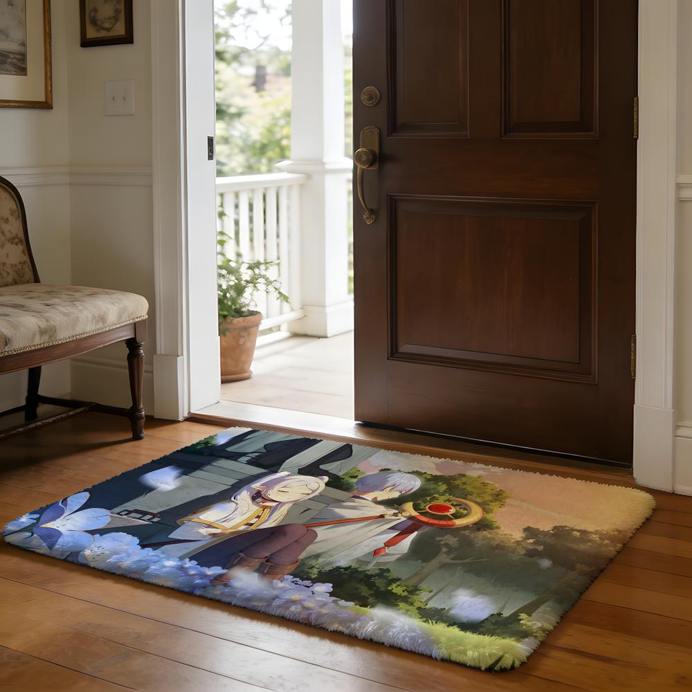 Floor Mat Soft Flannel Rug Non Slip Absorbent Mat for Bathroom Bedroom Home Decor Anime F Friend Hot Cute