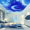 Fantasy Moon Sky Blue Cloud Ceiling 3d Mural Living Room Bedroom Wall Decoration Wallpaper